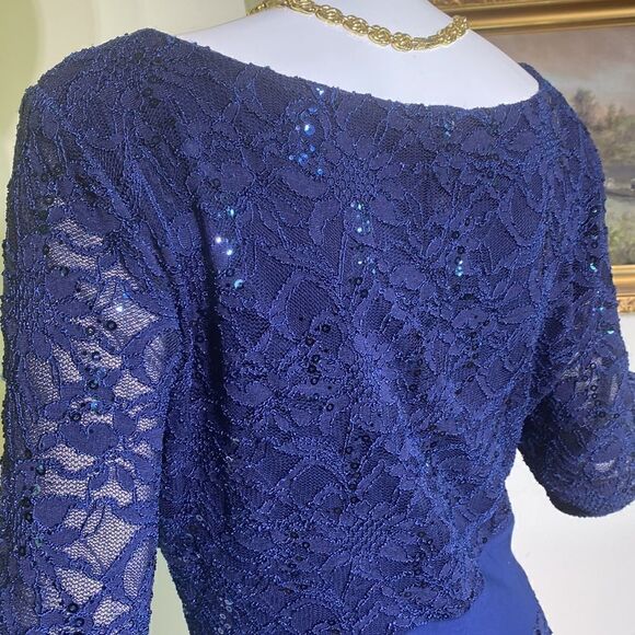 Lauren Ralph Lauren Evening Lace & Sequin Ball Gown - Picture 9 of 14
